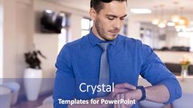  Presentation with blue global - PPT theme featuring caucasian-businessman-wearing-blue-shirt background and a ocean colored foreground