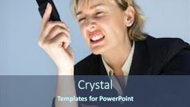  Presentation with frustration - Amazing presentation having caucasian-businesswoman-looking-at-cellphone backdrop and a ocean colored foreground