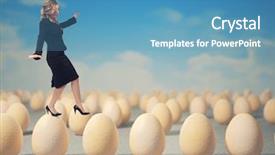  Presentation with walk - Presentation enhanced with caucasian businesswoman walk on 3d background and a teal colored foreground