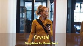  Presentation with bicycle - Presentation design featuring caucasian-businesswoman-with-bicycle-holding background and a tawny brown colored foreground