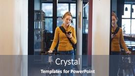  Presentation with bicycle - Slide set with caucasian-businesswoman-with-bicycle-using background and a ocean colored foreground