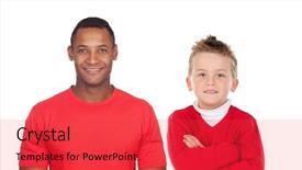  Presentation with child of god - Slides featuring caucasian child with african man background and a  colored foreground