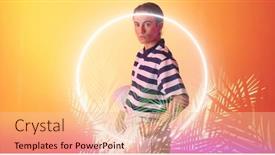  Presentation with female sport - Presentation with caucasian-confident-female-rugby-player background and a lemonade colored foreground