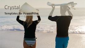  Presentation with time - Beautiful presentation design featuring caucasian-couple-enjoying-time backdrop and a soft green colored foreground