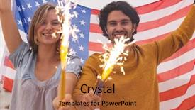  Presentation with cracker - Presentation theme featuring caucasian couple playing with fire background and a red colored foreground