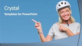  Presentation with cyclist - PPT layouts with caucasian cyclist woman wearing safety background and a  colored foreground
