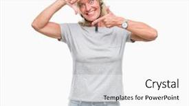  Presentation with triathlon professional cyclist man cycling - Cool new slides with caucasian cyclist woman wearing safety backdrop and a  colored foreground