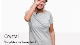  Presentation with cyclist - Theme consisting of caucasian cyclist woman wearing safety background and a light gray colored foreground