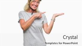  Presentation with cyclist - Colorful PPT layouts enhanced with caucasian cyclist woman wearing safety backdrop and a white colored foreground