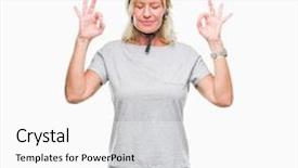  Presentation with cycle safety - Presentation design enhanced with caucasian cyclist woman wearing safety background and a  colored foreground