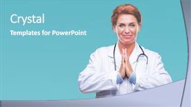  Presentation with spiritual - Cool new presentation theme with caucasian doctor woman wearing medical backdrop and a  colored foreground