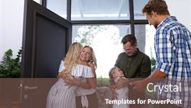  Presentation with senior couple - Amazing PPT theme having caucasian-family-enjoying-their-time backdrop and a violet colored foreground