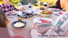  Presentation with time - Theme enhanced with caucasian-family-spending-time-together background and a coral colored foreground