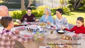  Presentation with time - Presentation enhanced with caucasian-family-spending-time-together background and a coral colored foreground