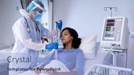  Presentation with doctor african - Amazing PPT layouts having caucasian-female-doctor-in-ppe backdrop and a  colored foreground