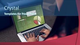  Presentation with technology infographic - PPT layouts enhanced with caucasian-female-entrepreneur-analyzing-infographic background and a ocean colored foreground