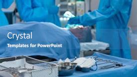  Presentation with covid bed - Colorful PPT theme enhanced with caucasian-female-patient-lying backdrop and a teal colored foreground