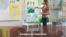  Presentation with back school education - Audience pleasing slide deck consisting of caucasian-female-teacher-wearing-face backdrop and a tawny brown colored foreground