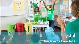  Presentation with back school education - Slides featuring caucasian-female-teacher-wearing-face background and a teal colored foreground