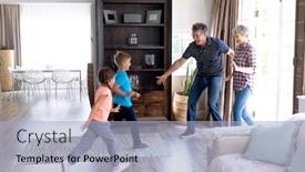  Presentation with grandparents - Amazing theme having caucasian-girl-and-boy-running backdrop and a light blue colored foreground