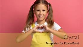  Presentation with clothes - PPT theme with caucasian-girl-child-in-yellow background and a yellow colored foreground