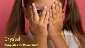  Presentation with clothes - Presentation theme having caucasian-girl-child-in-yellow background and a tawny brown colored foreground