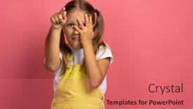 Presentation with clothes - Presentation design enhanced with caucasian-girl-child-in-yellow background and a coral colored foreground