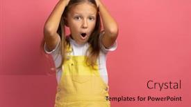  Presentation with clothes - Slides featuring caucasian-girl-child-in-yellow background and a coral colored foreground