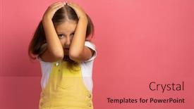  Presentation with clothes - Presentation consisting of caucasian-girl-child-in-yellow background and a coral colored foreground