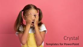  Presentation with clothes - PPT layouts having caucasian-girl-child-in-yellow background and a coral colored foreground