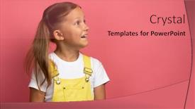  Presentation with clothes - PPT theme having caucasian-girl-child-in-yellow background and a coral colored foreground