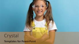  Presentation with clothes - Slides having caucasian-girl-child-in-yellow background and a gold colored foreground