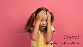  Presentation with clothes - Presentation design featuring caucasian-girl-child-in-yellow background and a  colored foreground