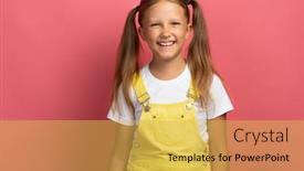  Presentation with clothes - Slide deck with caucasian-girl-child-in-yellow background and a yellow colored foreground