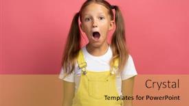  Presentation with clothes - Presentation theme having caucasian-girl-child-in-yellow background and a yellow colored foreground