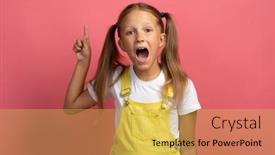  Presentation with clothes - PPT theme enhanced with caucasian-girl-child-in-yellow background and a yellow colored foreground