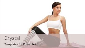  Presentation with yoga - Theme consisting of caucasian-girl-doing-yoga-poses background and a soft green colored foreground