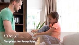  Presentation with social isolation - Presentation theme featuring caucasian-girl-with-braids-spending background and a coral colored foreground