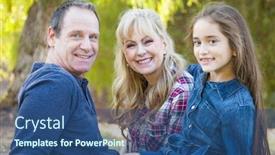  Presentation with grandfather - Cool new PPT theme with caucasian grandmother and grandfather with young mixed race grandaughter outdoors backdrop and a ocean colored foreground