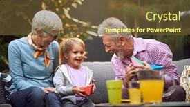  Presentation with grandparents - Colorful slide set enhanced with caucasian-grandparents-laughing-enjoying backdrop and a tawny brown colored foreground