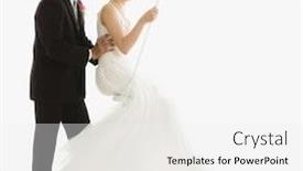  Presentation with bride - PPT layouts having caucasian-groom-pushing-asian-bride background and a white colored foreground