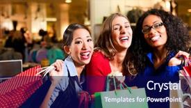  Presentation with latina - Audience pleasing presentation consisting of caucasian latina and asian - shopping backdrop and a  colored foreground