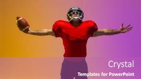  Presentation with american football - PPT theme enhanced with caucasian-male-american-football-player background and a coral colored foreground