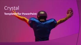  Presentation with american football - Slides having caucasian-male-american-football-player background and a violet colored foreground