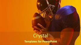  Presentation with american football - Slides enhanced with caucasian-male-american-football-player background and a tawny brown colored foreground