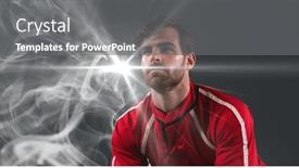  Presentation with tournament - Slides enhanced with caucasian-male-athlete-against-smoke background and a gray colored foreground