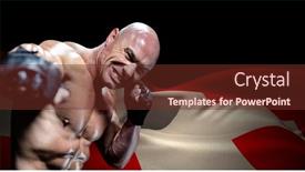  Presentation with waving flag black - Presentation theme having caucasian-male-boxer-against-waving background and a tawny brown colored foreground