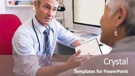  Presentation with doctor african - Colorful presentation theme enhanced with caucasian male doctor and senior backdrop and a  colored foreground