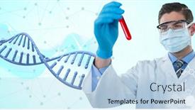  Presentation with medical technology - Slides having caucasian-male-doctor-holding background and a light blue colored foreground