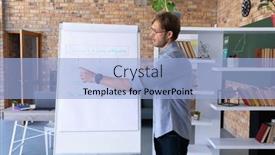  Presentation with home schooling - Slides consisting of caucasian-male-english-teacher-giving background and a light blue colored foreground